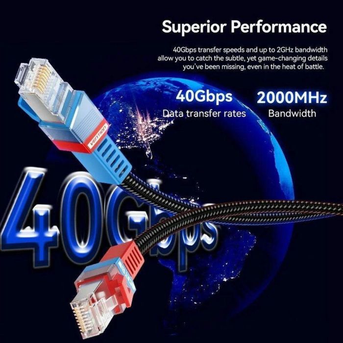 Cable de Red Rígido S/FTP Categoría 8 Vention IKJBF Negro 2