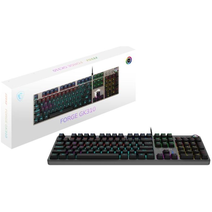 MSI FORGE GK-310 RED Gaming Keyboard. verkabelt 4