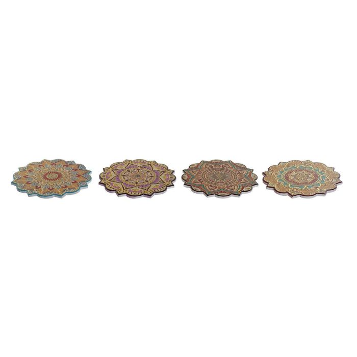 Salvamantel Indio DKD Home Decor Multicolor Dorado 20 x 1 x 20 cm (4 Unidades) 3 Salvamantel Indio DKD Home Decor Multicolor Dorado 20 x 1 x 20 cm (4 Unidades) 3