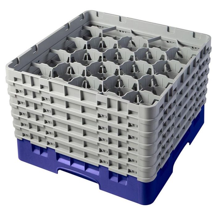CAMBRO - 20S1114-186 - Cesta de lavado 20 comp. 6 alturas - 9,84 cm Ø máx. - alt. máx. 29,9 cm - 50 x 50 x 34,9 cm - Azul marino