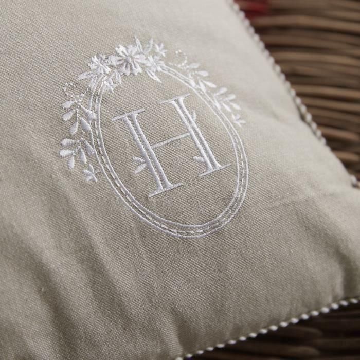 Cojín - HOY - CHARME - Chambray x Petite broderie Berenice - 40 x 40 cm 1