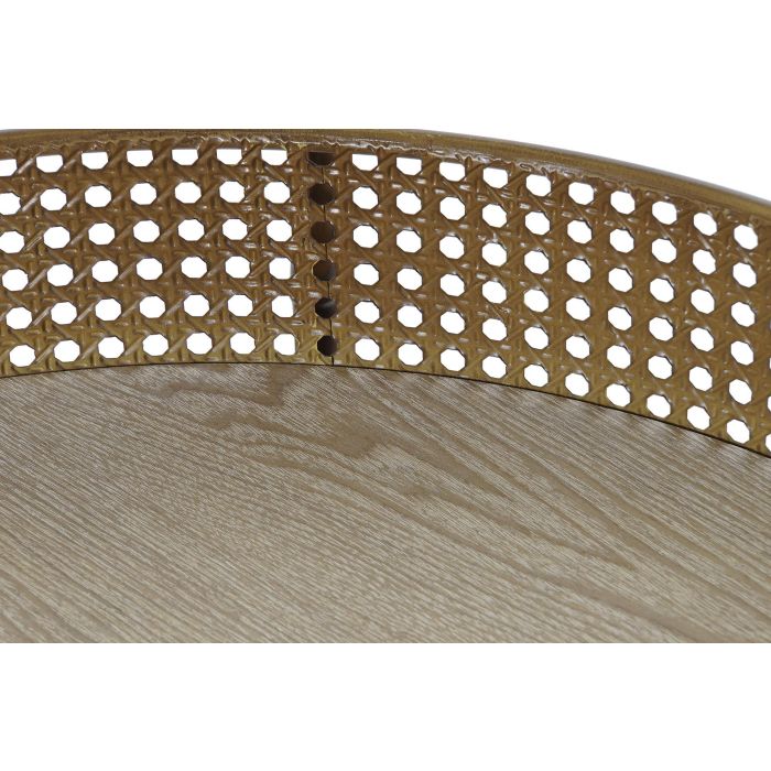 DKD Home Decor Mesita Auxiliar de Metal estilo Balines en Color Natural 59 cm Ancho x 59 cm Profundidad x 50 cm Alto 2