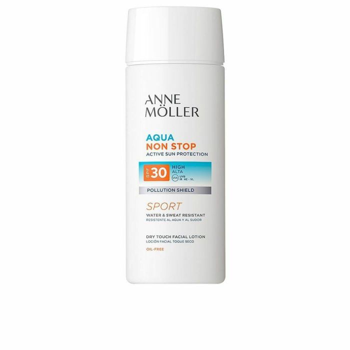 Anne Möller NON STOP aqua SPF30 Protector Solar Facial | Defensa Antipolución, Luz Azul, Resistente al Agua y Sudor 75ml