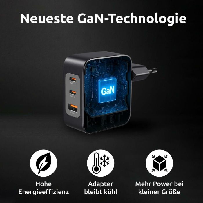 Cargador de Pared INTENSO GaN W100ACC Negro 100 W 4 Cargador de Pared INTENSO GaN W100ACC Negro 100 W 4