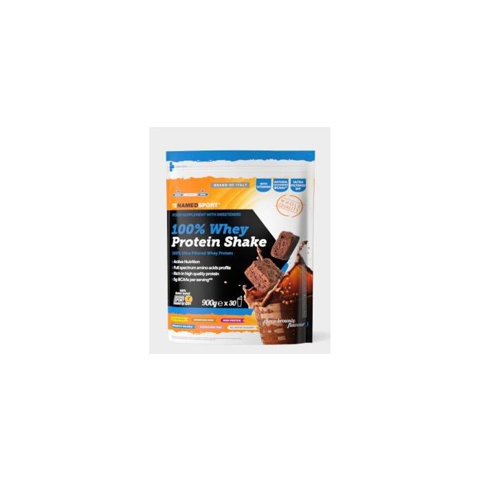 NAMED SPORT Whey Protein 100% Shake Choco-Brownie 900g para Mantenimiento y Crecimiento Muscular