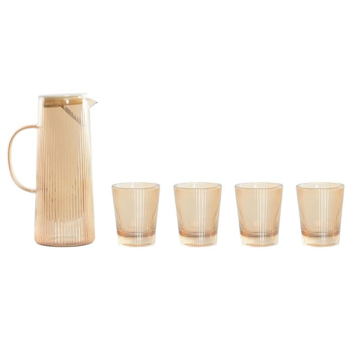 Jarra Basicos DKD Home Decor Ambar 10 x 24 x 14 cm Set de 5 Jarra Basicos DKD Home Decor Ambar 10 x 24 x 14 cm Set de 5