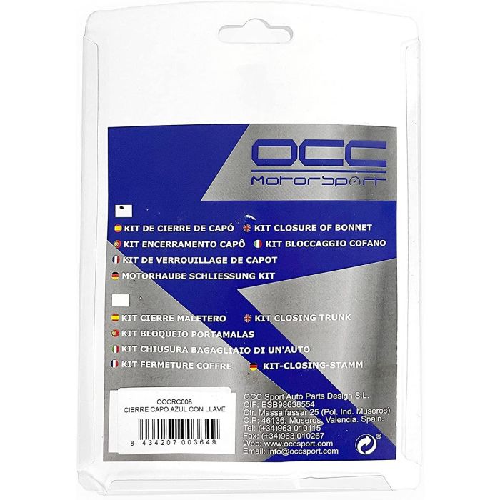 Kit Cierre Capot Llave Negro-Plata Occ Motorsport OCCRC008 5 Kit Cierre Capot Llave Negro-Plata Occ Motorsport OCCRC008 5