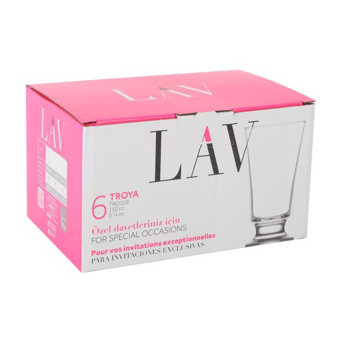 Set de 6 vasos con pie Troya 150 cc - LAV (8 Cajas) 4 Set de 6 vasos con pie Troya 150 cc - LAV (8 Cajas) 4