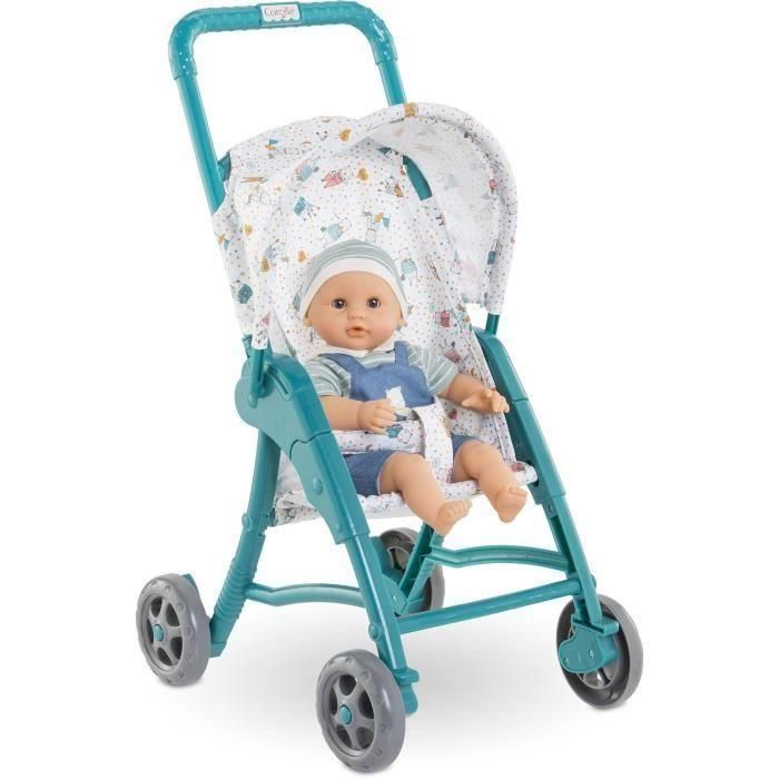 Corolle COR1710779722093 Cochecito Osito, Accesorio para Bebé de 30cm, Color Azul, Edad Recomendada +18 Meses 3