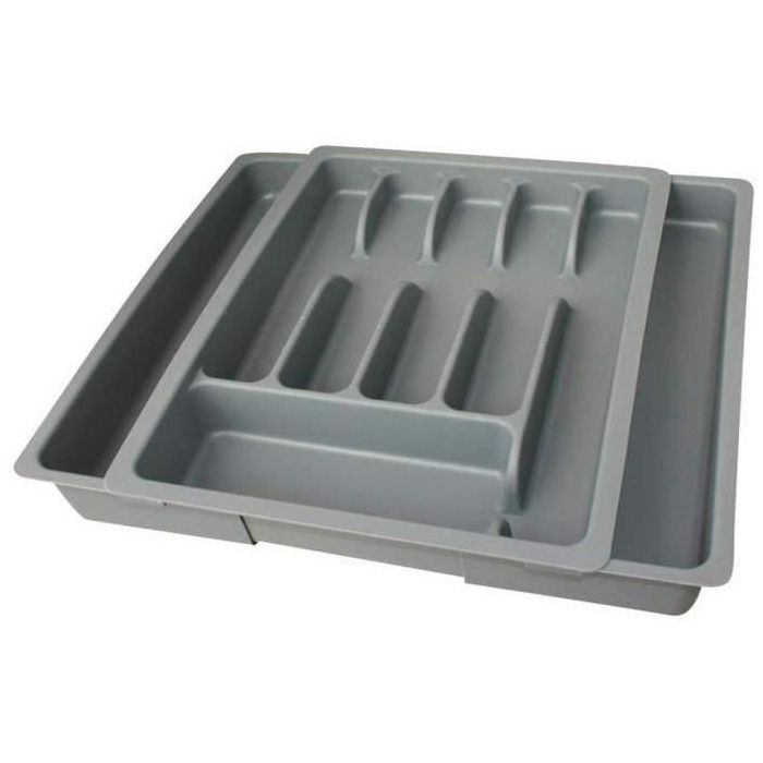 Bandeja de cubiertos extensible para cajón, ancho adaptable 290-475 mm, fondo 380 mm, alto 63 mm Bandeja de cubiertos extensible para cajón, ancho adaptable 290-475 mm, fondo 380 mm, alto 63 mm