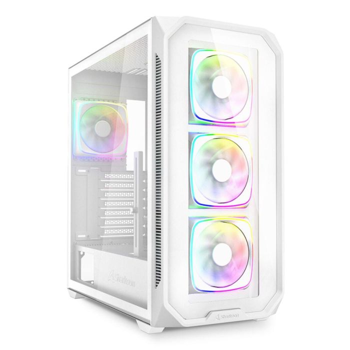 Sharkoon AK5G RGB Midi Tower ATX Cristal Templado - 4 Ventiladores RGB PWM 120mm Preinstalados, Soporte Doble Radiador 360mm, Compatible BTF, USB-C, Blanco Sharkoon AK5G RGB Midi Tower ATX Cristal Templado - 4 Ventiladores RGB PWM 120mm Preinstalados, Soporte Doble Radiador 360mm, Compatible BTF, USB-C, Blanco