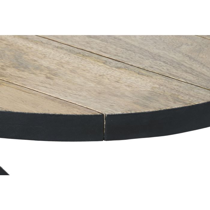DKD Home Decor Mesa Centro Loft Natural Negro Metal Mango 70 x 45 x 130 cm 2