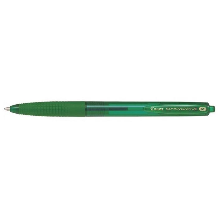 Boligrafo Pilot Super Grip G Verde Retractil Sujecion De Caucho Tinta Base De Aceite 12 unidades 1