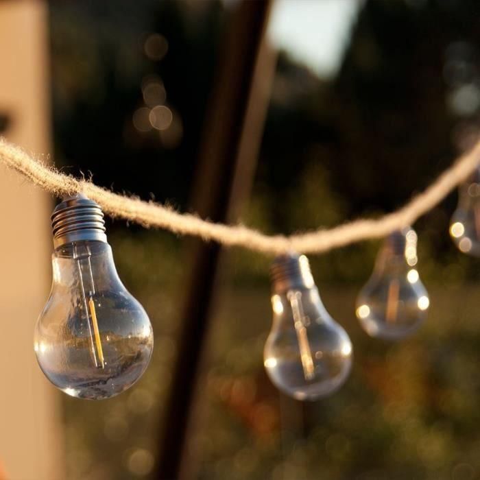 Guirnalda de luz solar - LUMISKY - FANTASY CORD SOLAR - 7,50 m - Cuerda 10 bombillas transparentes - LED blanco cálido 2 Guirnalda de luz solar - LUMISKY - FANTASY CORD SOLAR - 7,50 m - Cuerda 10 bombillas transparentes - LED blanco cálido 2