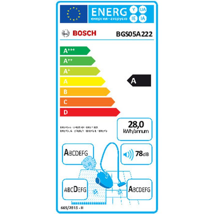 Aspiradora sin Bolsa BOSCH BGS05A222 Blanco Negro 700 W 1