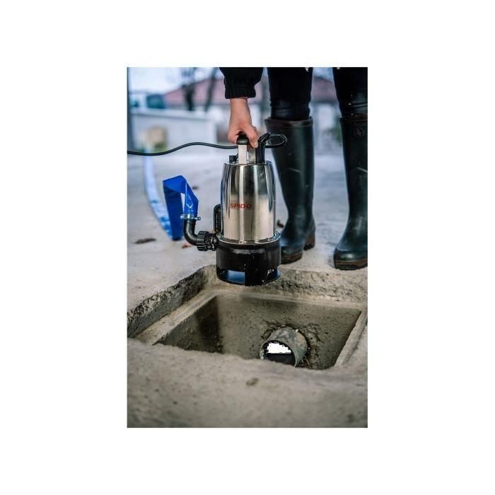 Bomba de drenaje - SPIDO - Pro Maxinox 500 - 500 W - Caudal máximo de 10,5 m³/h - Se suministra con un codo con tuerca giratoria F 33/42 1 Bomba de drenaje - SPIDO - Pro Maxinox 500 - 500 W - Caudal máximo de 10,5 m³/h - Se suministra con un codo con tuerca giratoria F 33/42 1