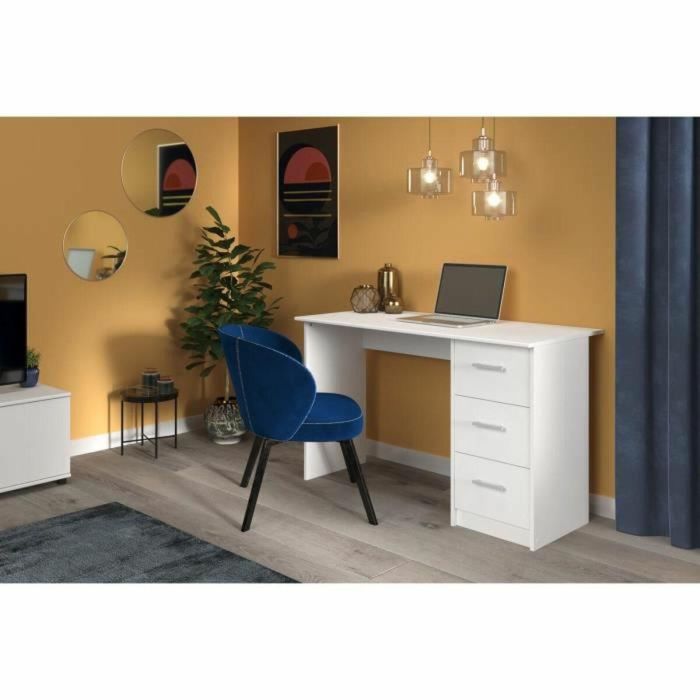 ESSENTIELLE Escritorio con 3 cajones - Decoración blanca - L 121.2 x P 74.3 x H 55 cm 7