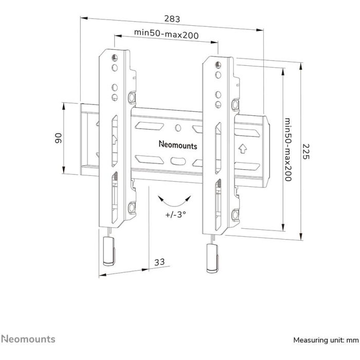 Neomounts Wl30S-850Bl12 Soporte de Pared Fijo para TV 24-55", VESA 50x50-200x200mm, 50kg, Negro, con Sistema Magnético Pull & Release 10