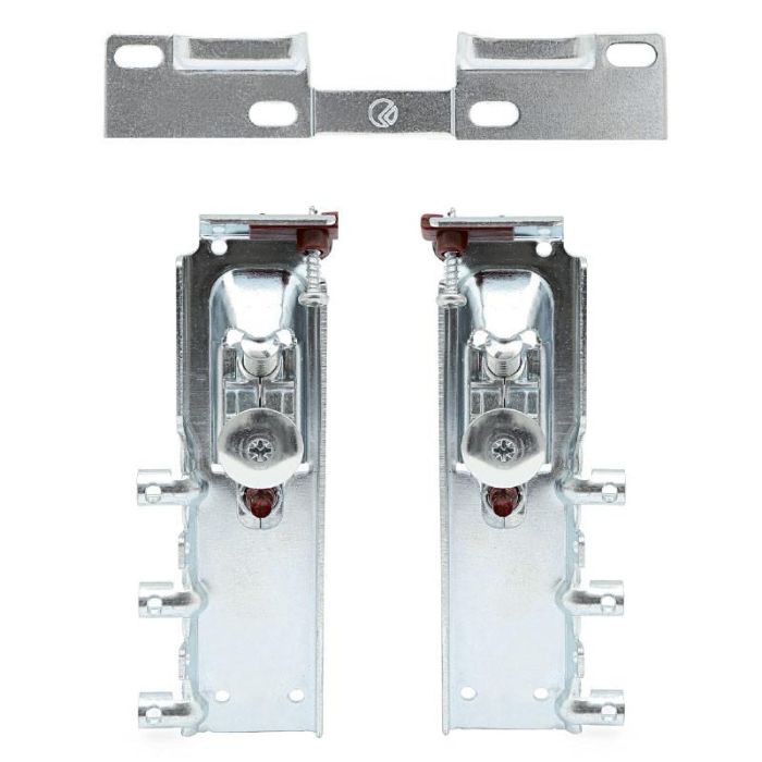 Italiana Ferramenta Libra H3 Colgador Oculto Regulable Muebles Cocina Antidescolgamiento 140kg Kit con Placa Zincado