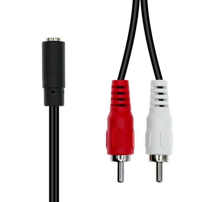 ProXtend Mini-Jack 3-Pin to 2 x RCA Cable F-M Black 20cm 1 ProXtend Mini-Jack 3-Pin to 2 x RCA Cable F-M Black 20cm 1