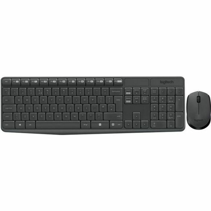 Logitech MK235 Teclado y Ratón Inalámbricos - Combo Resistente a Salpicaduras, Batería Larga Duración, Teclado Numérico