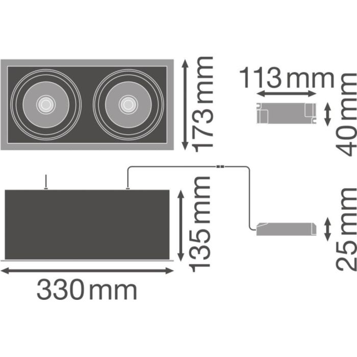 [LVE-4058075113985] Foco Spot LED LEDVANCE    2*30W 2*2700Lm 4000K 38º IP20 2