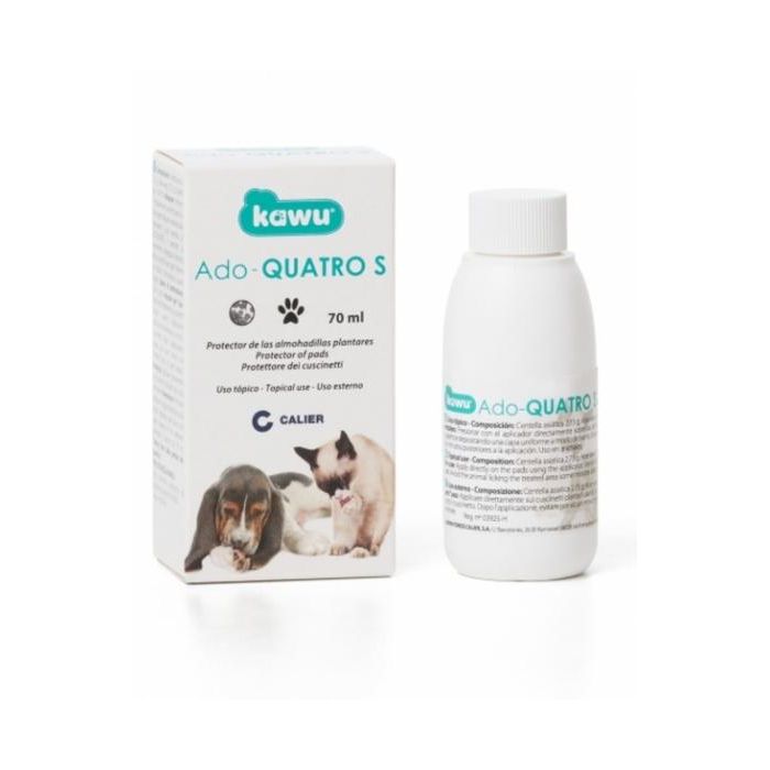 Calier Ado Quatro S 70 mL Protector de Almohadillas Solares para Perros y Gatos con Centella Asiatica y Aloe Vera