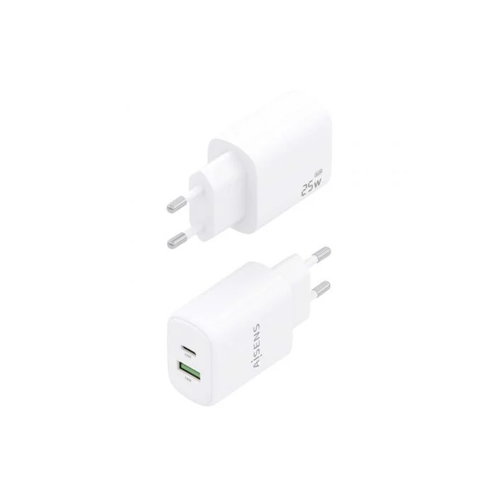 AISENS - CARGADOR 25W, 1xUSB-C PD3.0, 1xUSB-A QC3.0, BLANCO 2 AISENS - CARGADOR 25W, 1xUSB-C PD3.0, 1xUSB-A QC3.0, BLANCO 2