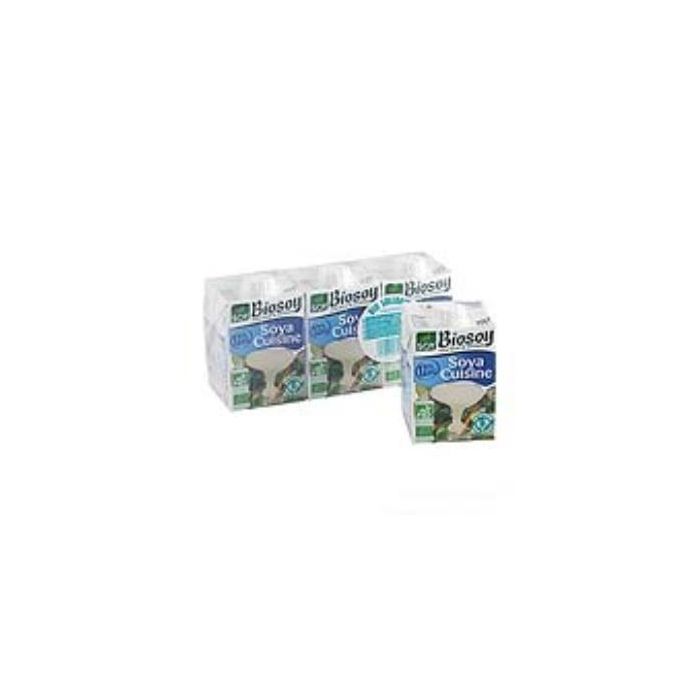 SOY Crema de Soja Cuisine Ecológica para Cocinar, 100% Vegetal, Baja en Grasa, Pack 3 Unidades Bio