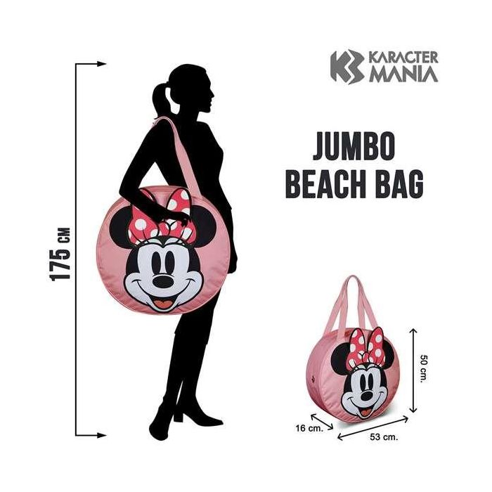 Karactermania Bolsa de Playa Jumbo Minnie Mouse Face, Poliéster, Multicolor, 53 x 16 x 50 cm 3