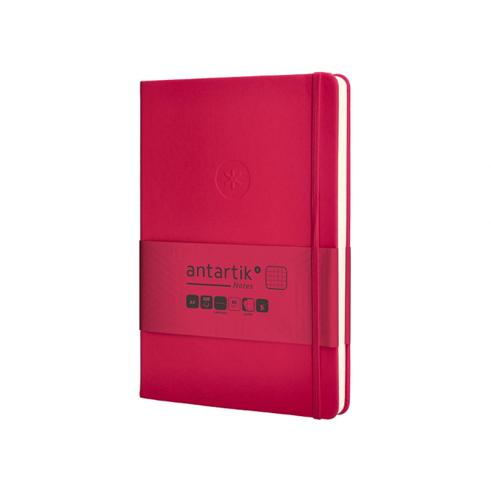 Antartik Cuaderno A5 Tapa Dura Hojas Cuadriculadas Burdeos 100 Hojas 80gr Fsc Cierre Gomilla Bolsillo Sobre 3