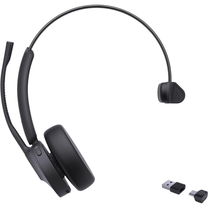 Yealink Auriculares Bluetooth BH70 Mono UC Inalámbrico USB-C/A para Oficina/Centro de Llamadas con Micrófono de Cancelación de Ruido y 35h de Conversación Negro