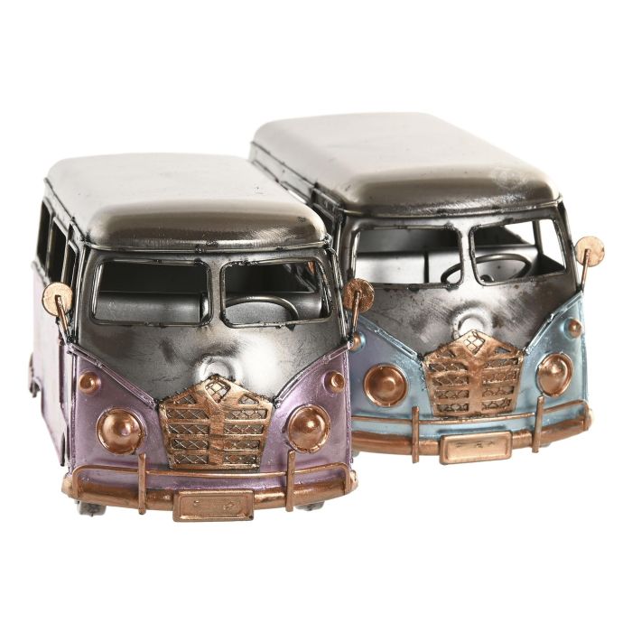 Vehiculo Decoracion Vintage DKD Home Decor Rosa Azul 10 x 10 x 20 cm (4 Unidades) 1