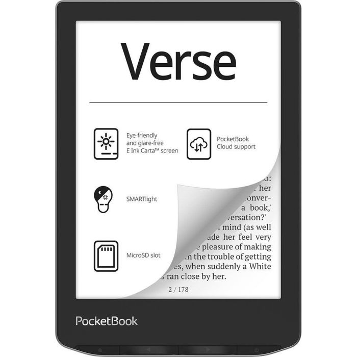 PocketBook Verse Mist Grey DACH-Version Lector de libros electrónicos Pantalla E Ink Carta 6" 8 GB Gris