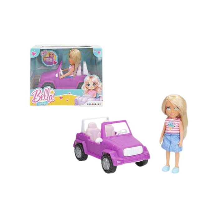 Muñeca bella con coche 18x10x14 cm Muñeca bella con coche 18x10x14 cm
