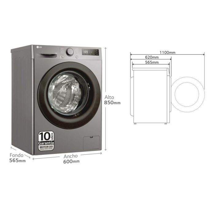 Lavadora LG F4WR5009A6M 60 cm 1400 rpm 9 kg 2