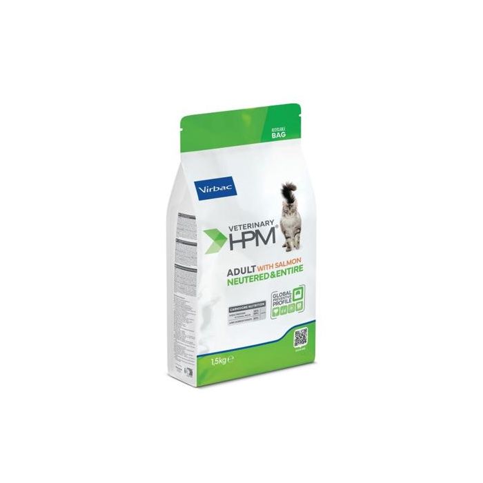 Virbac HPM Alimento para Gatos Adultos Salmón Neutered & Entire 1,5 kg