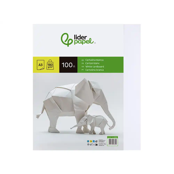 Liderpapel Cartulina A3 180g/m2 Blanca Paquete 100 Hojas Escolar Escolar 2 Liderpapel Cartulina A3 180g/m2 Blanca Paquete 100 Hojas Escolar Escolar 2