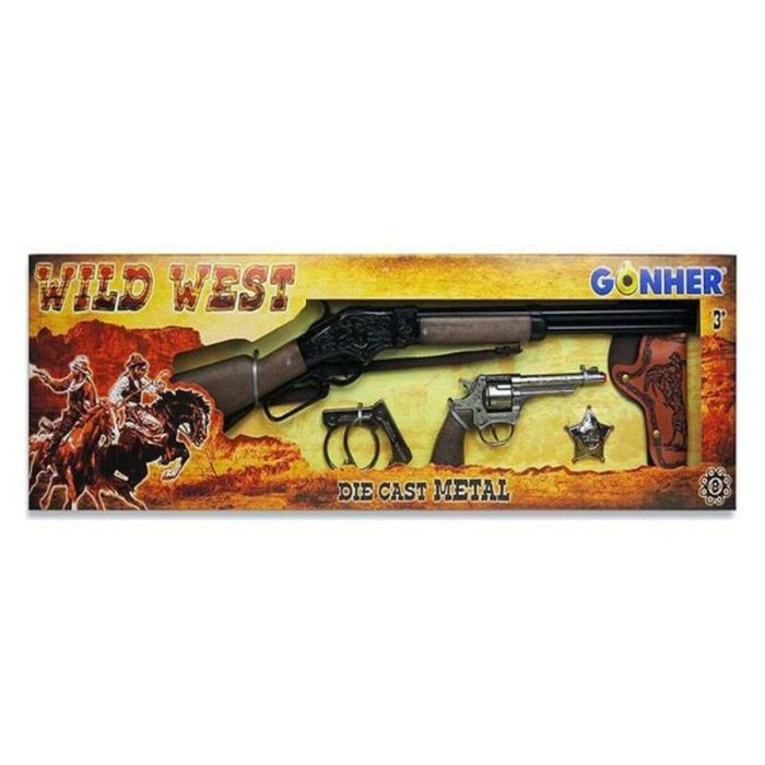 Revolver Y Rifle Wild West Set 8 Tiros 498/0 Gonher