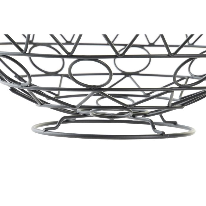 DKD Home Decor Frutero de Metal Negro Estilo Cottage Geométrico 28 x 10 x 28 cm 2 DKD Home Decor Frutero de Metal Negro Estilo Cottage Geométrico 28 x 10 x 28 cm 2