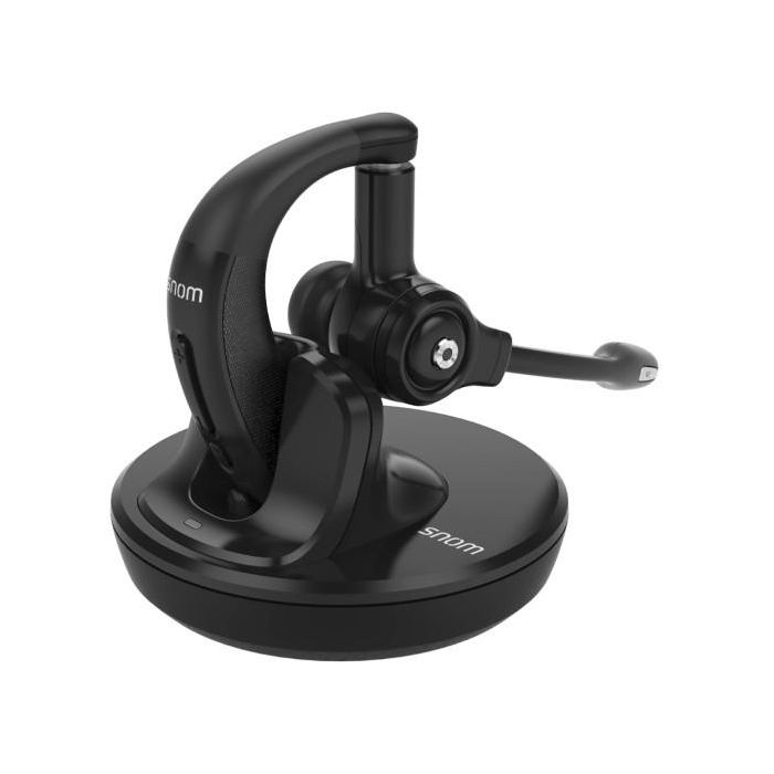 Snom A150 USB DECT Headset Auricular Inalámbrico Monoaural Negro con Cancelación de Ruido para Oficina/Centro de Llamadas