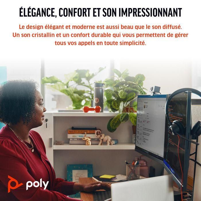 Poly Blackwire 3310 TAA Headset Certificado Microsoft Teams con Adaptador USB-C/A, Audio Profesional y Diseño Cómodo 4