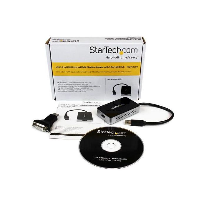 Startechcom Adaptador USB 3.0 a HDMI 1920x1200 y Hub USB 3.0 para Expansión de Portátil o PC 4