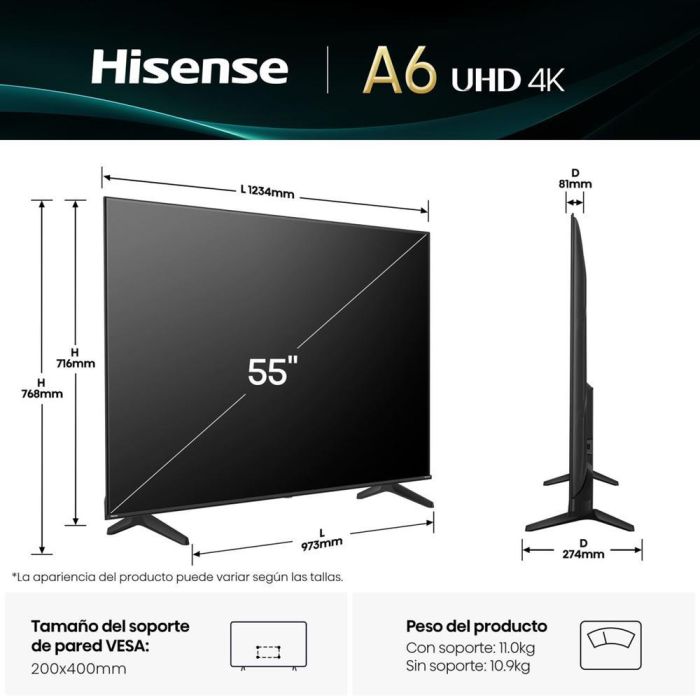 Tv Hisense 55 Pulgadas Led 4K Uhd 1