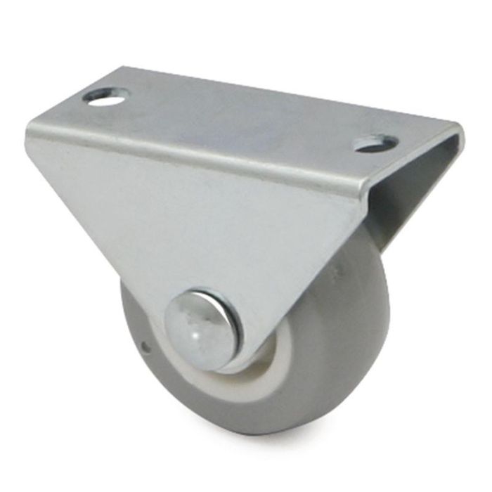 Q&Q Rueda Fija Azura Aro de Goma Gris Ø30 H35 con Soporte de Acero Zincado