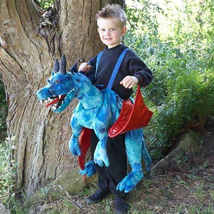 Disfraz niño Dragón azul con tirantes 1 Disfraz niño Dragón azul con tirantes 1
