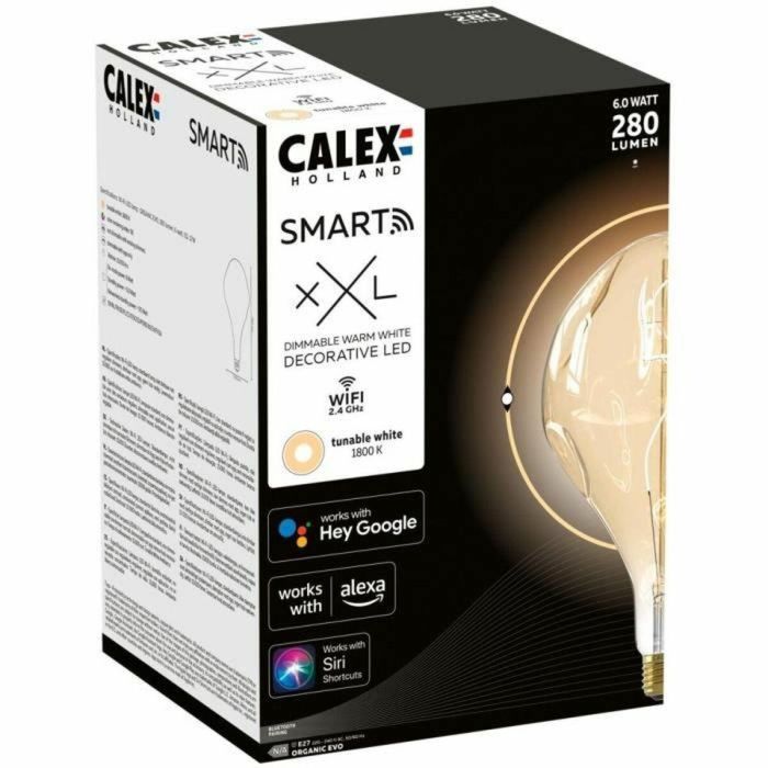 Bombilla LED E27 - CALEX - SMART ORGANIC EVO - Filamento flexible - 6 W - 280 lm - 1800 K - Regulable - Oro 1