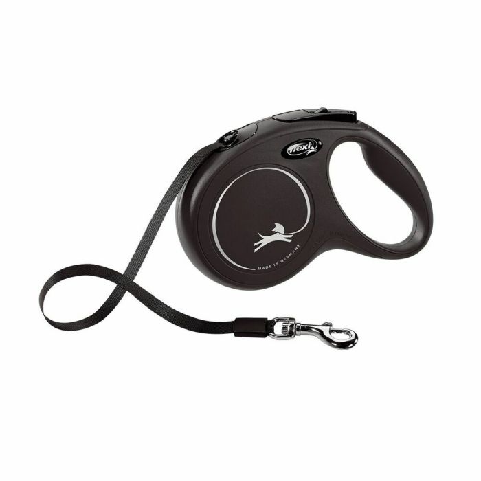 Correa FLEXI New Classic Leash - L: 8 m - Negro - Para perros