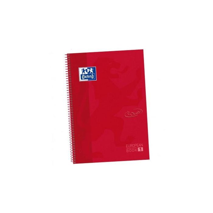 Oxford Cuaderno Touch Europeanbook 1 Write&Erase 80H A4+ 5x5 mm Microperforado Tapa Extradura Carmín