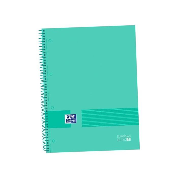 Oxford Cuaderno &You Europeanbook 1 Write&Erase 80H A4+ 5x5 mm Microperforado T-Extradura Pack 5 Ud Soft Mint Green